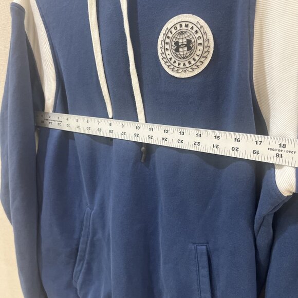 Under Armour Hooded Sweatshirt Blue White Large - Picture 6 of 8